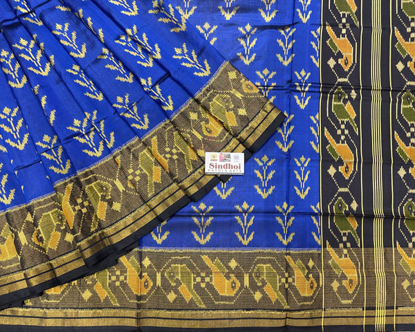Black and Blue beautiful Designer Patola Saree