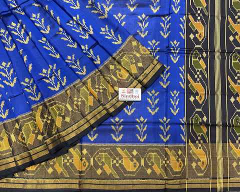 Black and Blue beautiful Designer Patola Saree