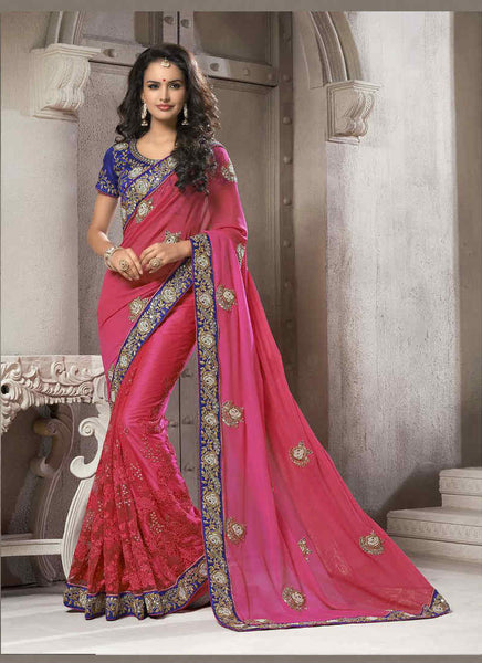 Pink saree - New India Fashion
