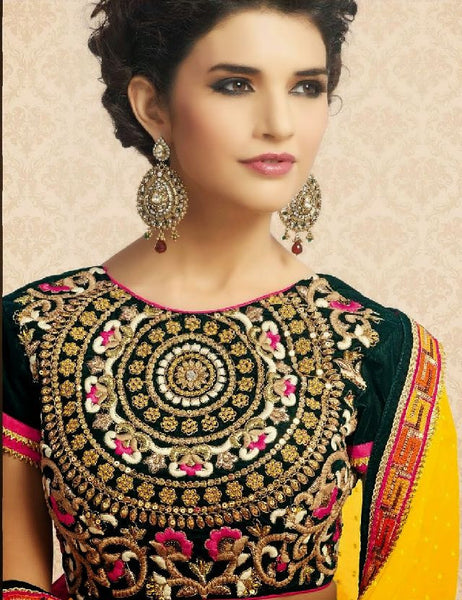 Chiffon with Dori Embroidery Designer Border Short Sleeve Round Neck festival collection designer saree - New India Fashion