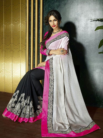 Georgette with Zari woven party wear designer saree - New India Fashion