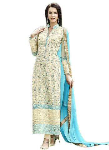 Cream salwar suit - New India Fashion