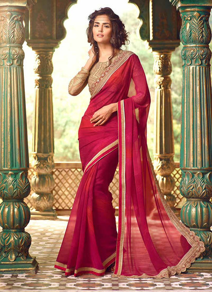 Maroon designer saree - New India Fashion