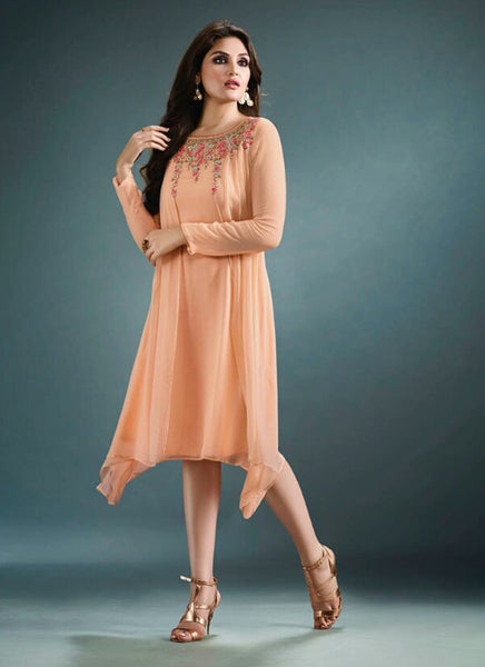 Peach Kurti - New India Fashion