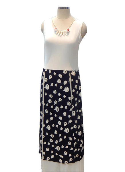 White and black long gown - New India Fashion