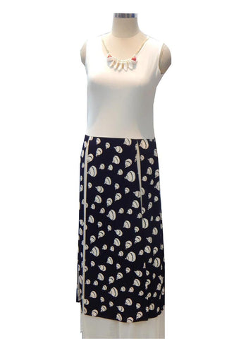 White and black long gown - New India Fashion