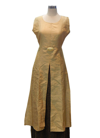 Beige long gown - New India Fashion